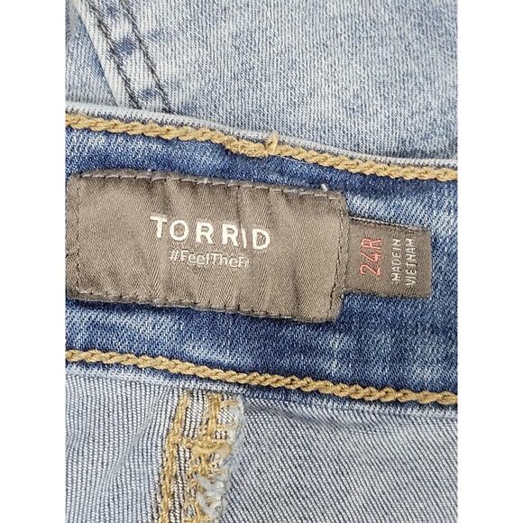 Torrid Mid Rise Jogger Jeans Womens 24R Blue Denim Stretch Casual Plus Size 2024 - Picture 12 of 13